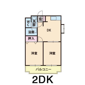 寮　間取り2DK